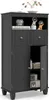 A black bathroom cabinet with two doors and two drawers, displaying decorative items on the top shelf. Anteprima dell’immagine prodotto