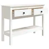 A white console table with two drawers and a lower shelf, shown against a white background. Produktbild-Vorschau