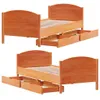 Massivholzbett ohne Matratze Wachsbraun 75x190 cm Produktbild-Vorschau 8