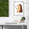Mr. & Mrs. Panda Bild Igel Blumen DIN A5 - Weiß - Geschenk, Produktbild-Vorschau 2