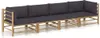 vidaXL 4-tlg. Garten-Lounge-Set mit Dunkelgrauen Kissen Produktbild-Vorschau 7