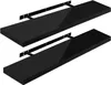 WOLTU 2er-Set Wandregal, Schweberegal, Holz Board, Schwarz Produktbild-Vorschau 1