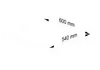 A diagram showing the dimensions of a white countertop. Anteprima dell’immagine prodotto