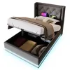 OKWISH Lit coffre hydraulique 90x200 - Lit simple rembourré Voir les images du produit 10