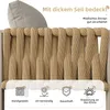 Gartenmöbelset - Beige - Ecksofa & Glastisch - verzinktes Produktbild-Vorschau 16