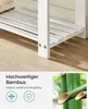 Close-up on the leg of a white shelf unit, with a section of bamboo stalks in the lower right corner. Produktbild-Vorschau