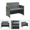 The Living Store 2-Sitzer-Gartensofa mit Polstern Grau Poly Produktbild-Vorschau 1