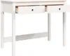 A white wooden desk with two open drawers, shown from the front. Anteprima dell’immagine prodotto