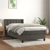 vidaXL Boxspringbett mit Matratze Dunkelgrau 90x190 cm Samt Produktbild-Vorschau 2