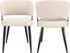 Two beige upholstered chairs with black metal legs are shown from different angles against a white background. Produktbild-Vorschau