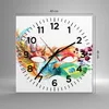 Wanduhr - Quadrat - Glasuhr - Flagge Karneval Brasilien - Produktbild-Vorschau 3