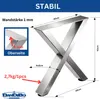 DanDiBo 2x telaio per panca in acciaio inox 43 x 40 cm Anteprima dell’immagine prodotto 2