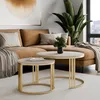 Runder Couchtisch 2in1 LORI MAT gebürstetes Gold, Kaschmir Produktbild-Vorschau 2