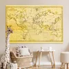 MuchoWow® Poster Weltkarte - Vintage - Gelb 180x120 cm - Produktbild-Vorschau 7