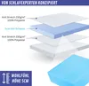 A diagram illustrating the layers of a mattress topper, with text labels describing the materials and dimensions. Produktbild-Vorschau