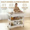 Carrello da cucina HOMCOM a 3 ripiani con ampio piano di Anteprima dell’immagine prodotto 5
