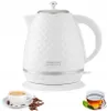 SEVICO Wasserkocher 1,7 L 2200 W Edelstahl Teekocher Weiß Produktbild-Vorschau 1