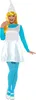 A woman wearing a Smurfette costume. Produktbild-Vorschau