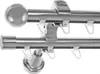 Innenlauf Edelstahl Look Gardinenstange 20mm Wandträger Produktbild-Vorschau 1