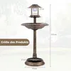 COSTWAY Mangiatoia per uccelli con luce solare, vaso per Anteprima dell’immagine prodotto 2