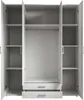 Karl Kleiderschrank 4-türig mit Spiegel 159 cm Weiß Produktbild-Vorschau 11