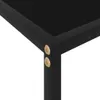 A close-up view of the corner of a black console table, showing the joinery and wooden dowels. Anteprima dell’immagine prodotto