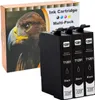 A box of ink cartridges with three cartridges in the foreground. Produktbild-Vorschau