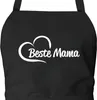 Huuraa Schürze Beste Mama Herz Schwarz mit Taschen Produktbild-Vorschau 2