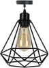 A black diamond-shaped pendant light fixture with an Edison-style bulb. Náhľad obrázku produktu