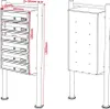 Wiltec Boîte aux lettres sur pieds Noire 513 x 270 x 1500 Voir les images du produit 2