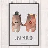 Mr. & Mrs. Panda Bild Bär Heirat DIN A3 - Grau Pastell - Produktbild-Vorschau 2