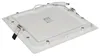 The back of a square LED panel light is shown, angled diagonally. Produktbild-Vorschau