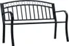Panchina da giardino 125 cm in acciaio nero Anteprima dell’immagine prodotto 7