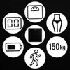 Digitální osobní váha do 150 kg, černá skleněná váha s LED Náhled obrázku produktu 5