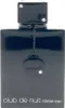 A black perfume bottle with silver accents and text. Podgląd zdjęcia produktu