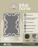 A marketing image showcasing a rug with its features highlighted. Produktbild-Vorschau