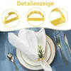 12x Goldene Serviettenringe aus Metall, Halbkreis D-Form, Produktbild-Vorschau 2