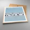 Gerahmtes Poster - Rahmen in heller Eiche - Vögel Kraniche Produktbild-Vorschau 3