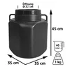 plasteo® 40 litri barile a collo largo nero quadrato con Anteprima dell’immagine prodotto 2