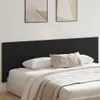 A black headboard is shown behind a bed with pillows and blankets. Anteprima dell’immagine prodotto