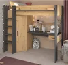 Lit surélevé avec bureau + armoire - 90 x 200 cm - Naturel Voir les images du produit 13