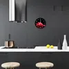 Glasuhr Wanduhr Küchenuhr Echt-Glas 30fi cm Himbeeren rot Produktbild-Vorschau 3
