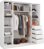 A white wardrobe with clothes and accessories organized inside. Produktbild-Vorschau