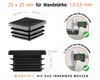 Lamellenstopfen für Vierkantrohr 25x25 mm Schwarz 50 Stück Produktbild-Vorschau 2
