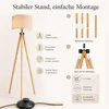 Stehlampe wohnzimmer Leselampe Stehleuchte Stativ aus Holz, Produktbild-Vorschau 6