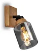 Spotlamp, met hout en gerookt glas, 1xE27/max. 10W Productafbeelding-voorbeeld 1