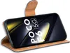 A flip case for a smartphone is shown open, displaying the phone's screen. Produktbild-Vorschau