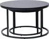 A set of two round nesting coffee tables with black metal frames and black tabletops, shown against a white background. Náhľad obrázku produktu