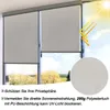 Roller blinds on a window with sun rays and text overlays. Náhled obrázku produktu