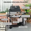 Outsunny Grillwagen aus Edelstahl mit Klapptisch – Mobiler Produktbild-Vorschau 6